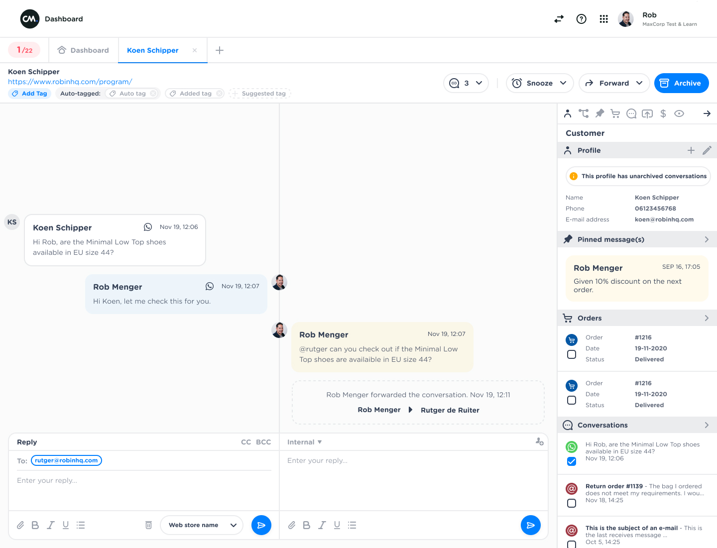 screenshot of Mobile Service Cloud